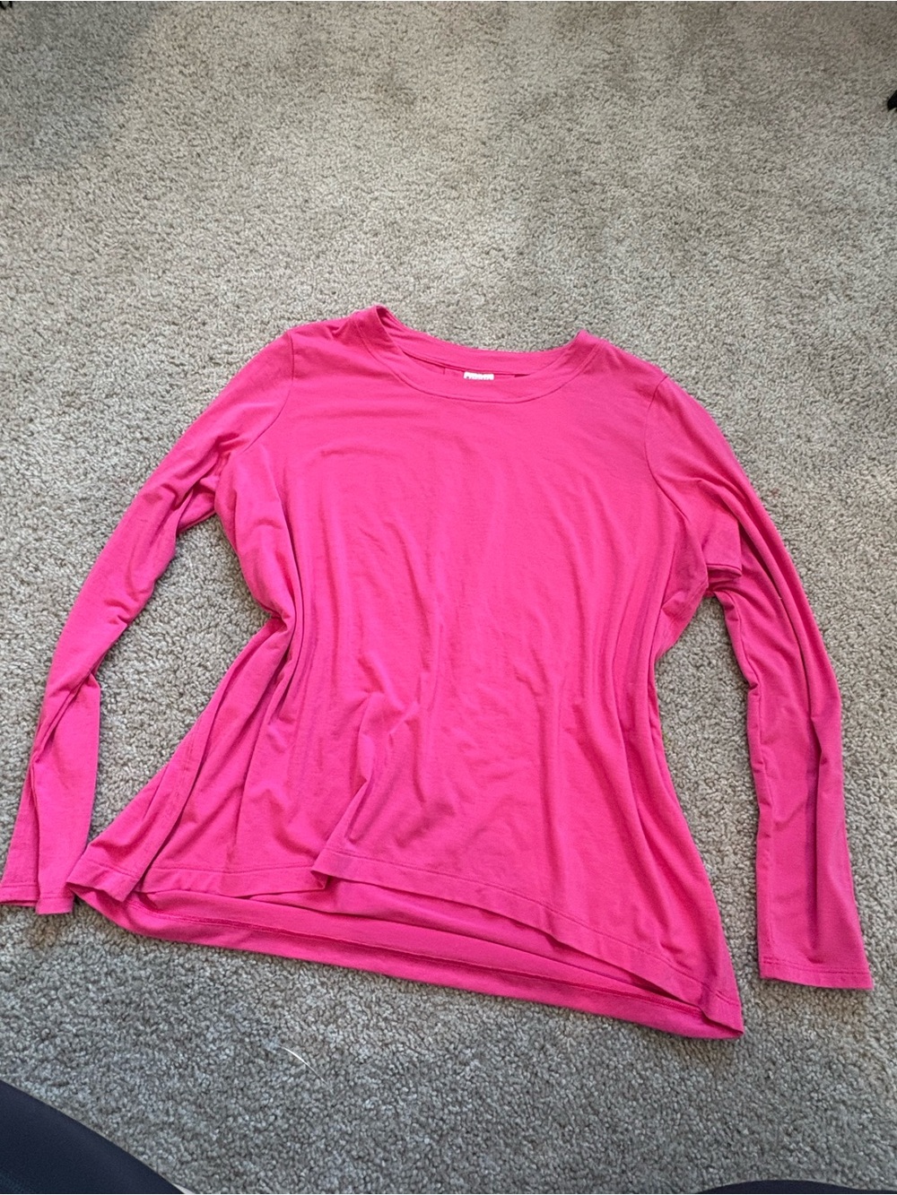 Athleta Women's Long Sleeve Scoop Neck Top in Bright Pink